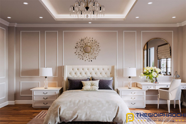 phào chỉ trang trí tường đẹp phòng ngủ
